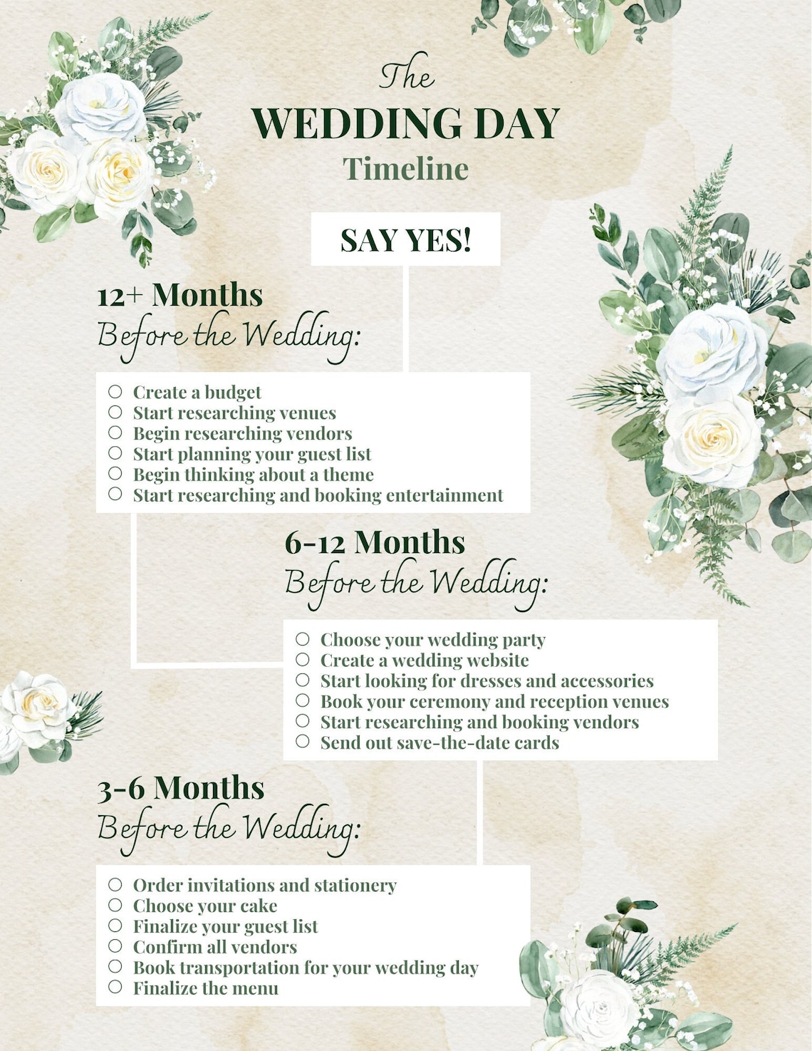Ultimate Wedding Checklist PDF Printable Wedding Planner Instant Download - Etsy