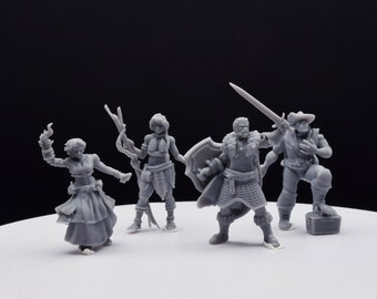 Hero Quest Mythic Tier - Bard Druid Knight Warlock - DILLONDOG - 3D Printed with high quality resin for HQ/D&D games