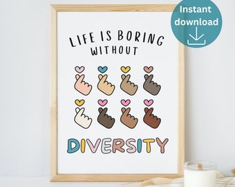 Inclusive Wall Art Sign Social Worker Equality Safe Space Desk Classroom Inclusive classroom poster Counselor Office Decor