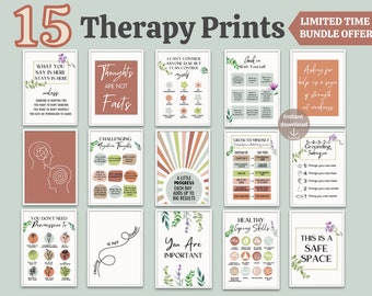 15 Therapy office decor Mental health poster Therapist decor Therapy poster Counseling poster Psychology poster Social work School counselor