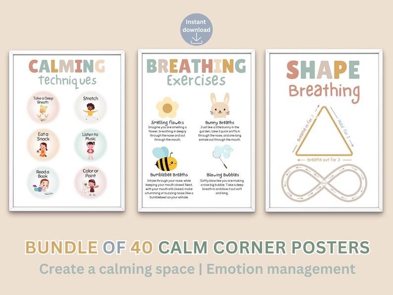 40 Boho Calming Corner Posters Printable Calm Corner Sign Calming 40 Boho Calming Corner Posters Printable Calm Corner Sign Calming