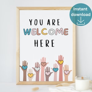 You Are Welcome Here Sign Safe Space Diversity Sign School Counselor ...