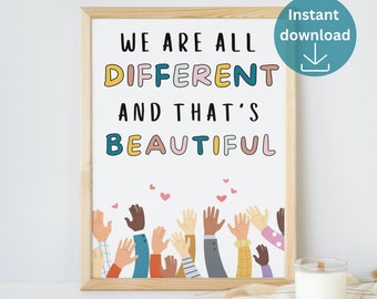 Inclusive poster Diversity poster School Counselor Office Decor Psychologist Wall Psych Art Door Gifts Inclusion Print Sign Classroom Poster