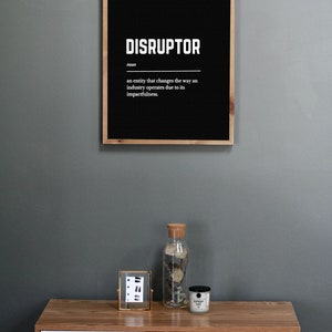 Disruptor Definition Wall Art, Motivational Wall Art, Printable Wall Art, Home Office Wall Art, Inspirational Wall Art, Digital
