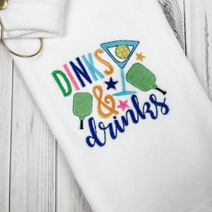 Pickleball Towel, Dinks & Drinks image 2