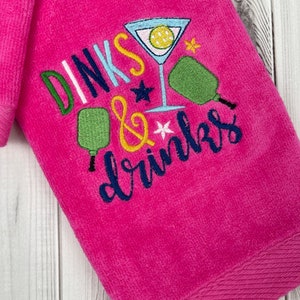 Pickleball Towel, Dinks & Drinks image 4