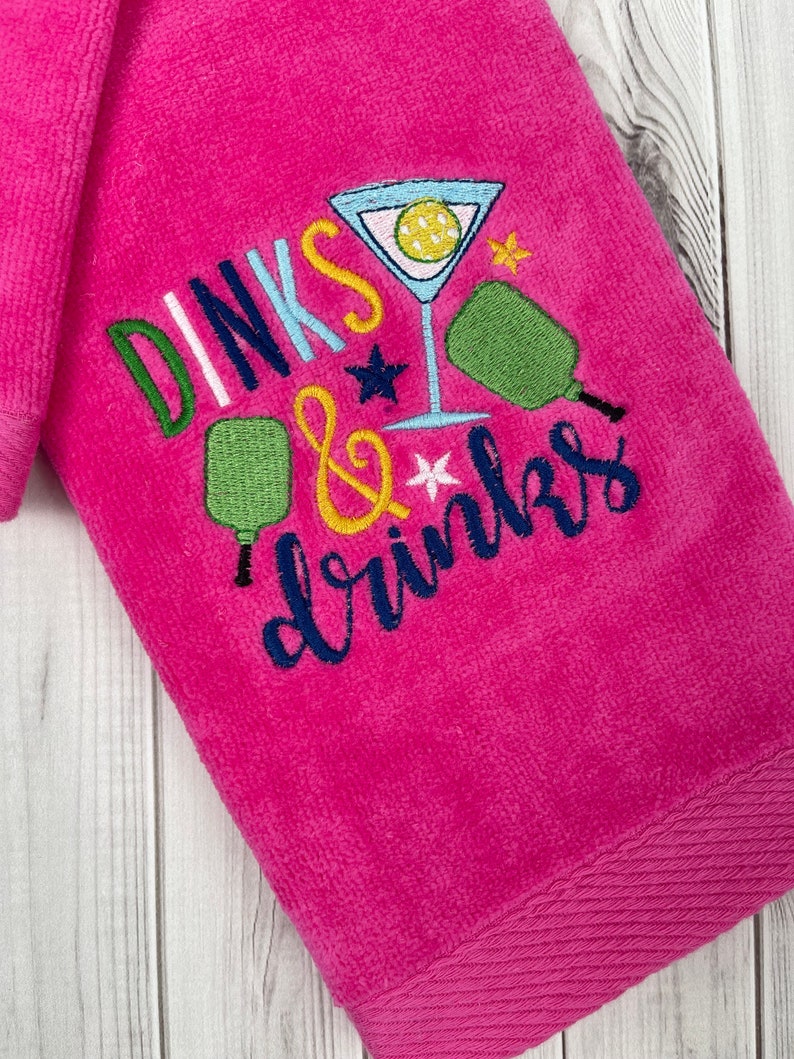 Pickleball Towel, Dinks & Drinks image 4