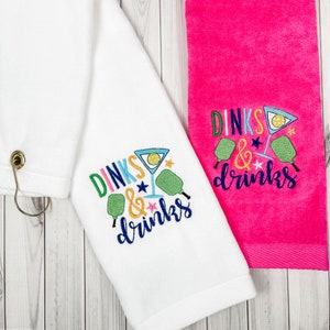 Pickleball Towel, Dinks & Drinks image 1