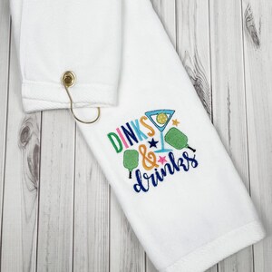 Pickleball Towel, Dinks & Drinks image 3