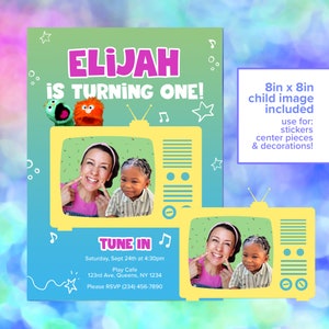 Invito di compleanno di Ms Rachel per ragazzi, design personalizzato, canzoni per piccoli, solo digitale