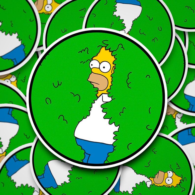 Homer in the Bushes simpsons Sticker Etsy