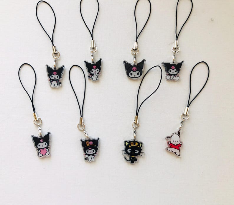 Kuromi telefoonhanger sleutelhanger bagcharm Kawaii afbeelding 2