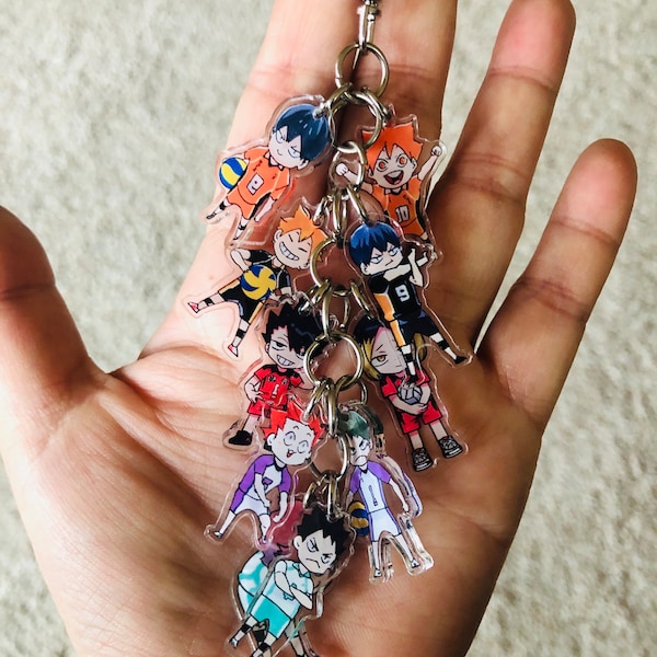 Haikyuu boy Volleyball anime Shoyo Hinata Tobio Kageyama bunches keychain