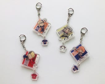 Haikyuu Volleyball Jersey number anime 2 pieces keychain pendant