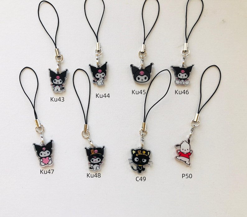 Kuromi telefoonhanger sleutelhanger bagcharm Kawaii afbeelding 7