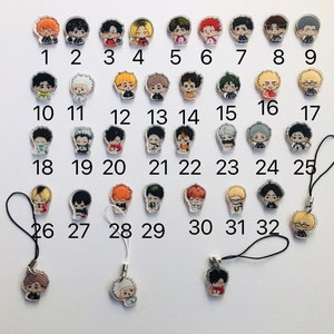 Haikyuu Phone Charm Keyring Boy Volleyball Kageyama Hinata Kozume Bokuto Kuroo Tendo Oikawa Nishinoya Tsukishima Tanaka Sugawara image 3