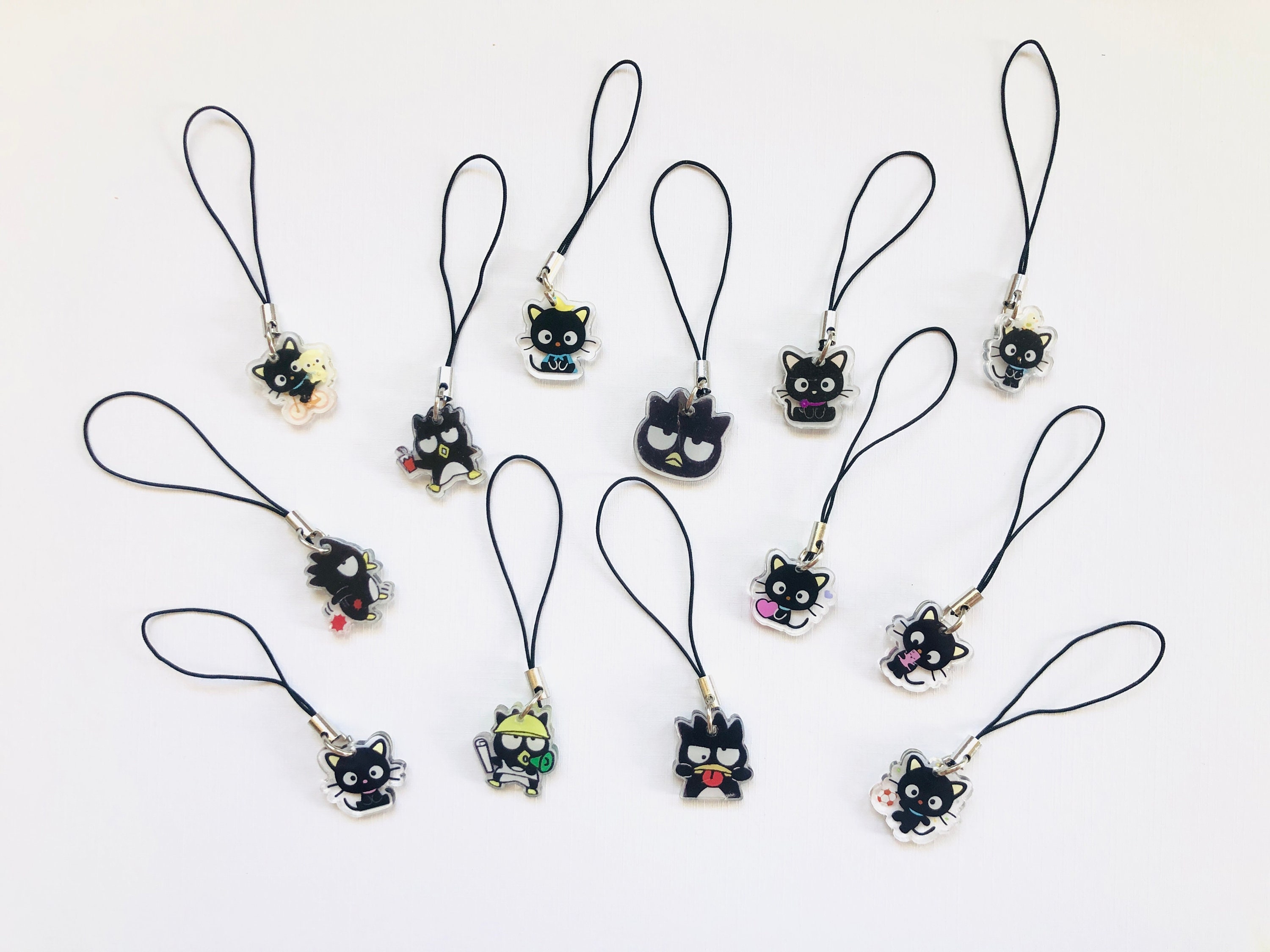 Sanri Chocolat | Badtz-maru Black Cat | Penguin Phone Charm