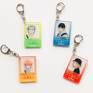 Haikyuu boy Volleyball anime rectangle music playlist keychain Bagcharm Pendant