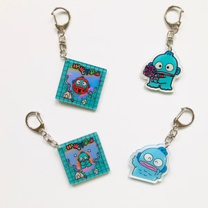 Hangyodon blue Fish Kawaii  keychain pendant