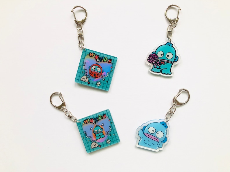 Hangyodon Blue Fish Kawaii Keychain Pendant - Etsy