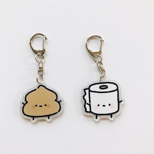 BFF おもしろギフト うんちとトイレットペーパー キーチェーン バッグチャーム ペンダント