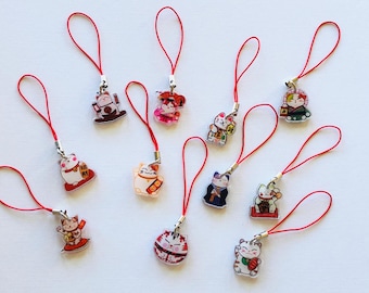 Lucky Cat  Phone Charm Keyring bagcharm