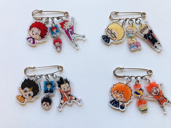 Haikyuu various big pin volleyball anime pendant
