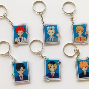 Baby Haikyuu boy Volleyball anime keychain Bagcharm Pendant school ID picture