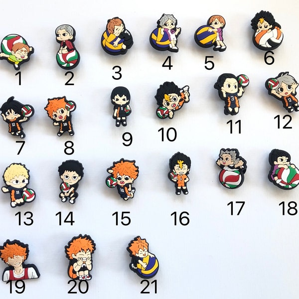 Volleyball anime shoe Croc Charms boy  Shoyo Hinata Tobio Kageyama Kenma Kozume Kōtarō Bokuto Tetsurō Kuroo Tsukishima