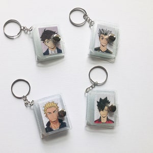 Mini Haikyuu 1&quot; photo with Photo Album anime keychain, pendant