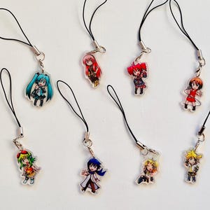 Vocaloid Miku Kasane Teto 1&quot; | 3cm Phone Charm Keyring bagcharm