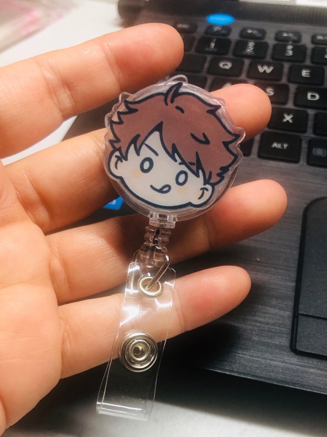 Haikyuu Retractable Badge Reel ID Holder Key Card Volleyball Anime Etsy