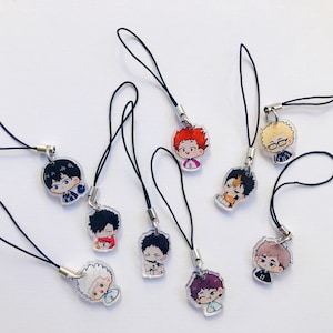 Haikyuu Phone Charm Keyring Boy Volleyball Kageyama Hinata Kozume Bokuto Kuroo Tendo Oikawa Nishinoya Tsukishima Tanaka Sugawara image 1