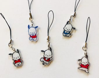 Sleutelhanger met kawaii-telefoonhanger Pochacco puppy