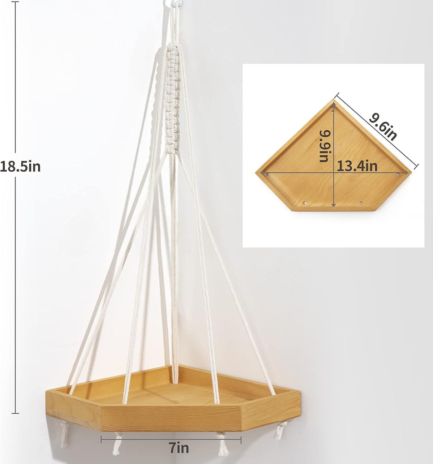 Hanging Corner Shelves Rustic Boho Wall Shelves Corner Shelf Etsy