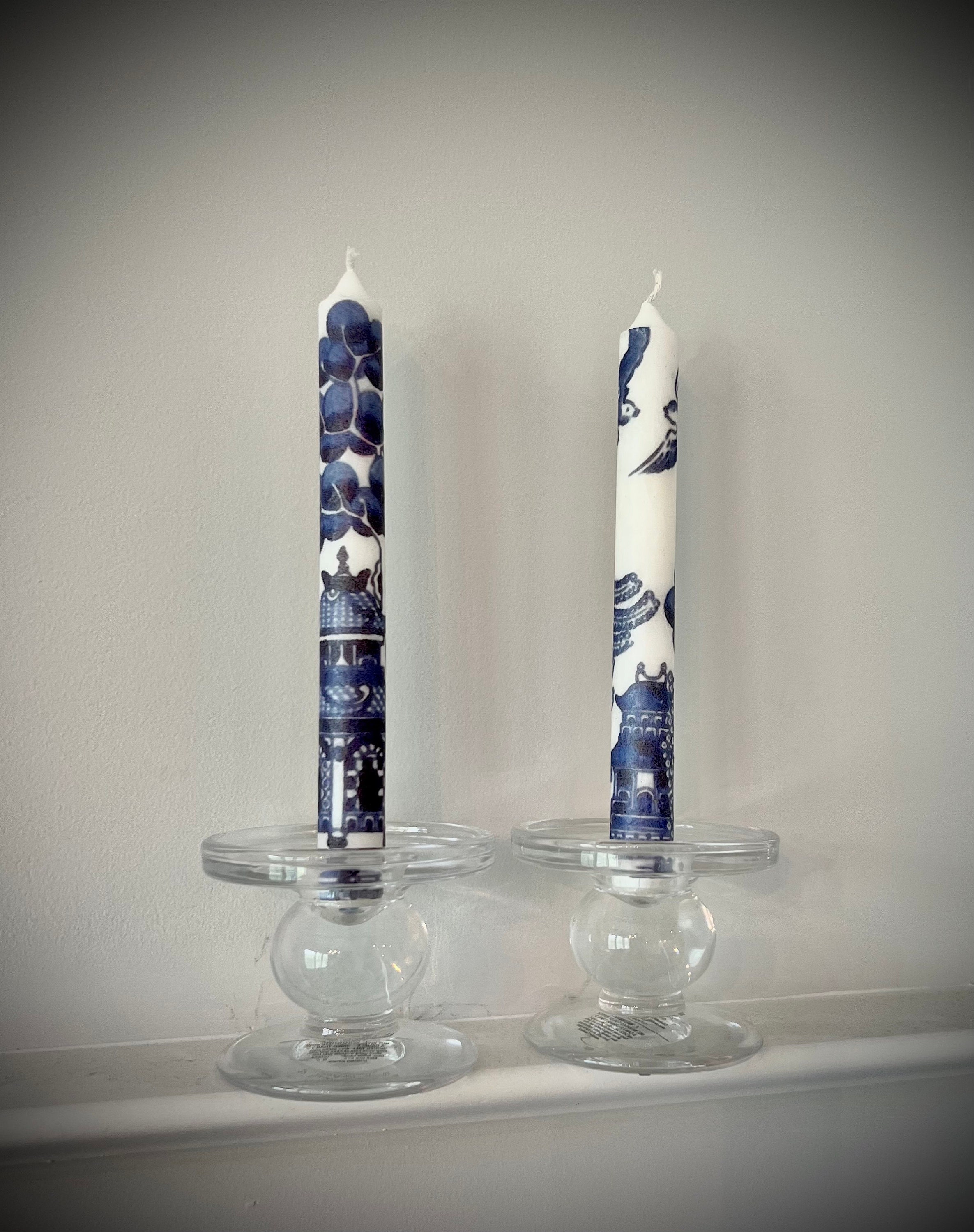 Chinoiserie Blue Willow Candles Etsy