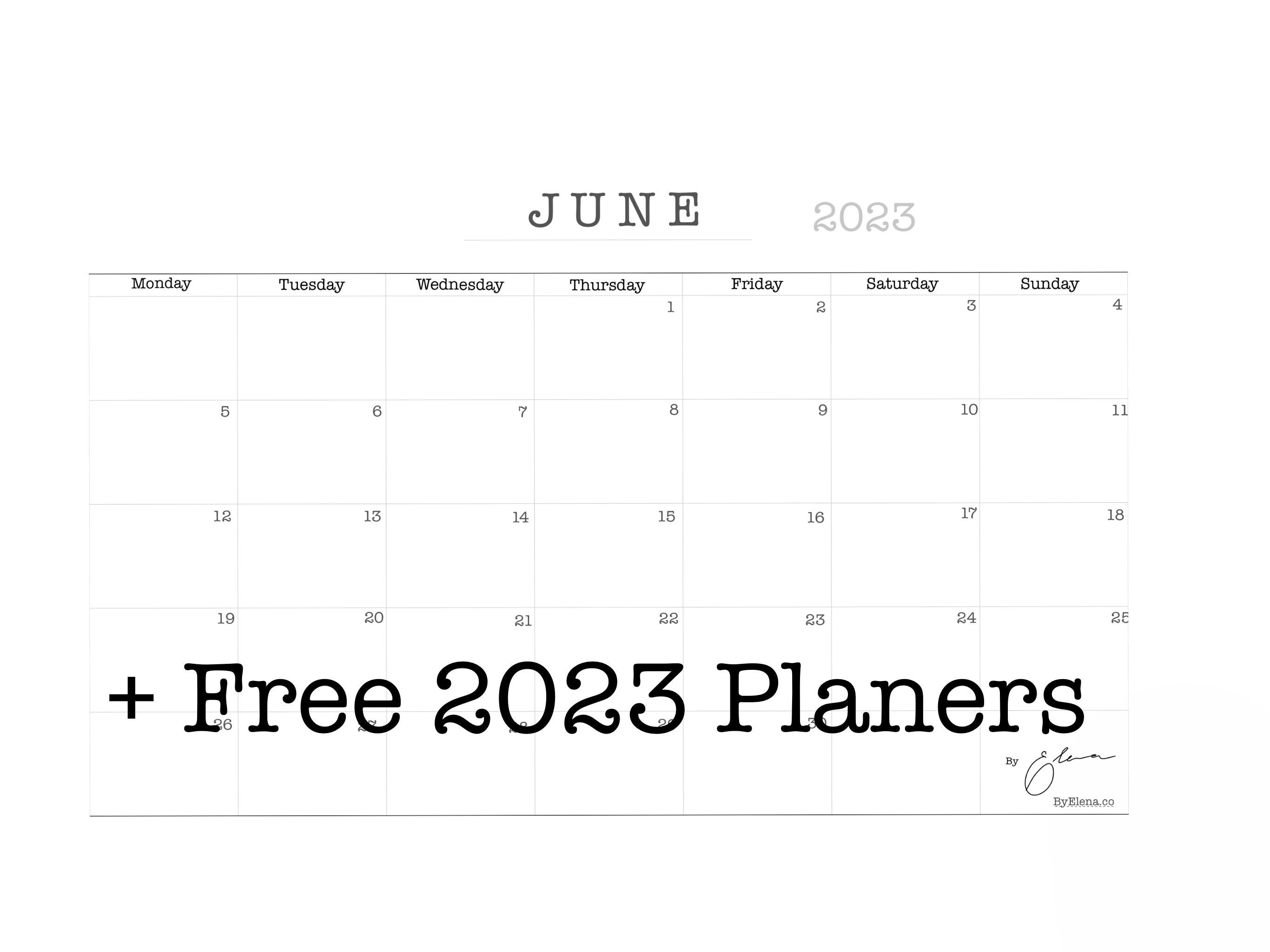 Printable 2023 June Calendar | Landscape - Etsy