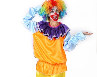 Clown Costume, Handmade Clown Costume, Funny Clown Costume, Party Clown Costume, Colorful Clown Costume, Handmade Clown Dress