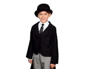 Traje de niños de Charlie Chaplin, traje de Charlie Chaplin hecho a mano, traje de niño de teatro, traje de niño de Halloween