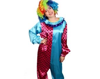 Polka Dot Clown Jumpsuit Costume, Polka Dot Clown Outfit, Female Clown Costume, Party Clown Costume Funny Clown Outfit