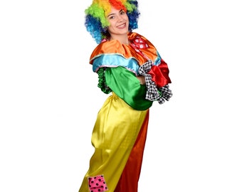 Strap Clown Costume Set, Handmade clown Costume Set, Funny Party Clown Costume, Halloween Clown Costume, Colourful Clown-Circus Set
