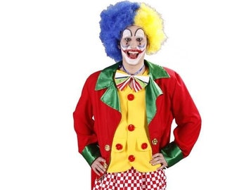 Luxus-Jacken-Clown-Kostüm, handgemachtes Jacken-Clown-Kostüm, Halloween-Clown-Kostüm, lustiges Party-Clown-Kostüm buntes Jacken-Clown-Kostüm