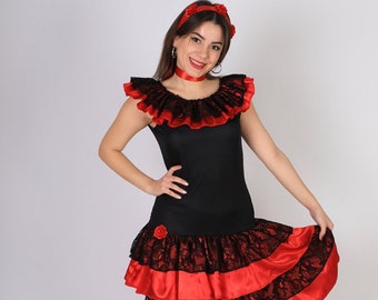 Spanish Woman Dress, Adult Spanish Woman Costume, Handmade Flamenco Costume, Party Costume, Flamenco Dance Costume