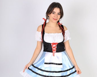Traditional German Costume, Festival German Costume, Handmade German Girl Costume, Adult German Girl Dress, Colorful German Girl Costume