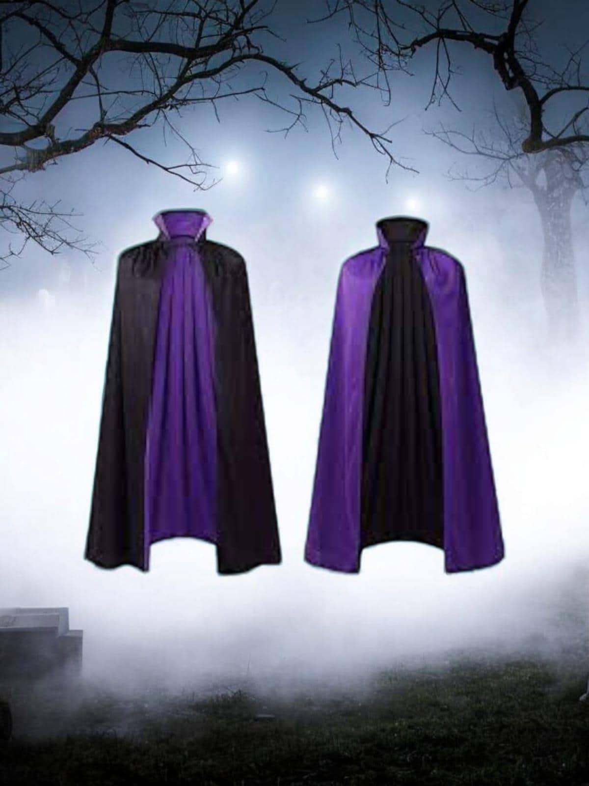Double Sided Purple Color Dracula Cloak, Halloween Dracula Cape