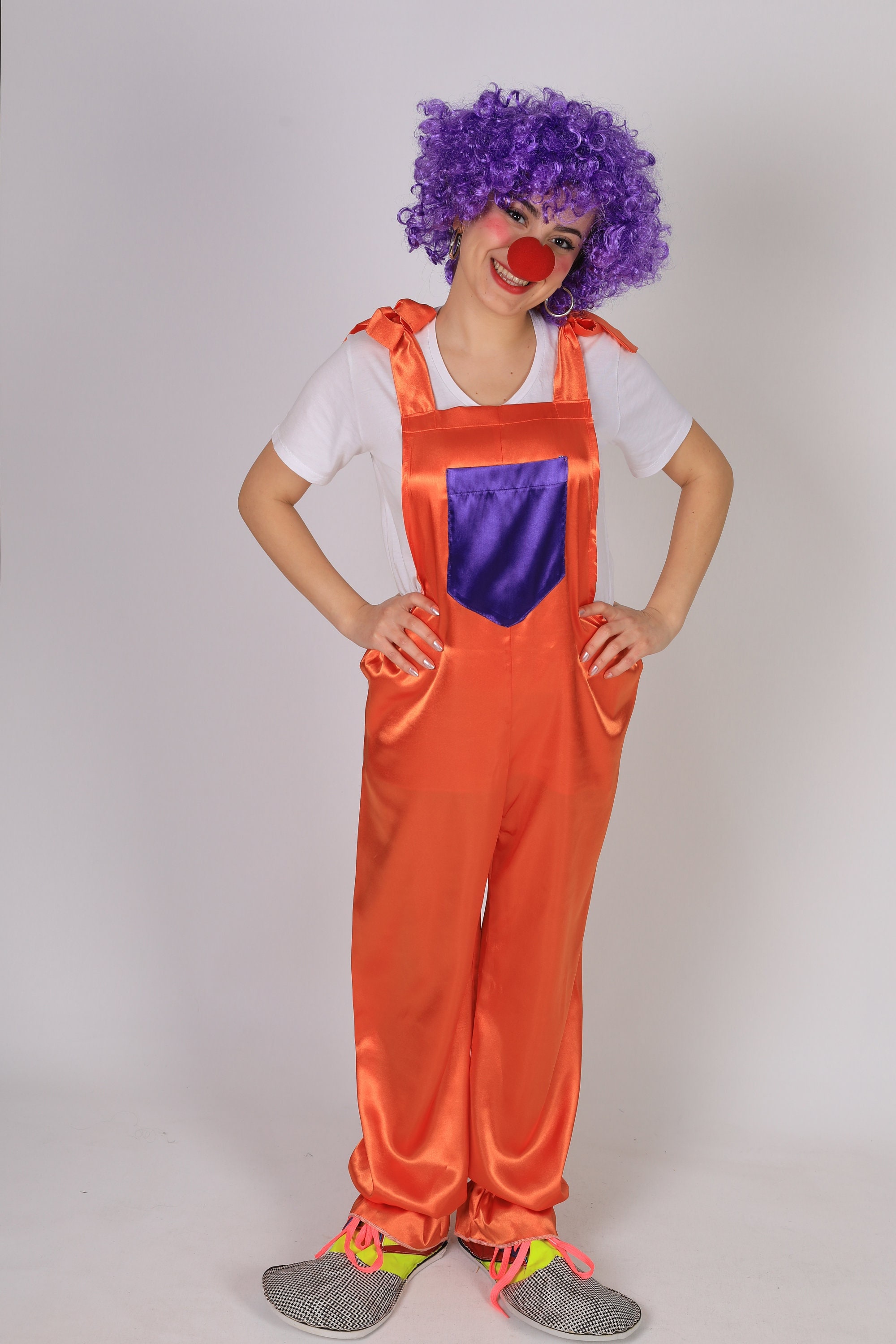 Halloween Clown Costume, Satin Cloth Halloween Costume, Orange Color Female Clown  Costume, Handmade Female Clown Costume - Etsy UK