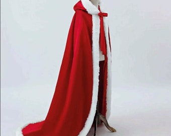 Santa Claus Cloak, Handmade Costume Cloak, Christmas Costume Cloak, New Year Costume Cape, Christmas Costume Cape