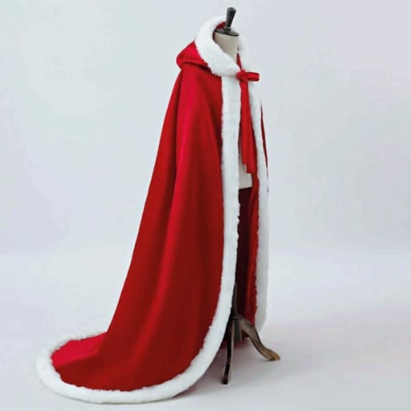 Santa Claus Cloak, Handmade Costume Cloak, Christmas Costume Cloak, New Year Costume Cape, Christmas Costume Cape