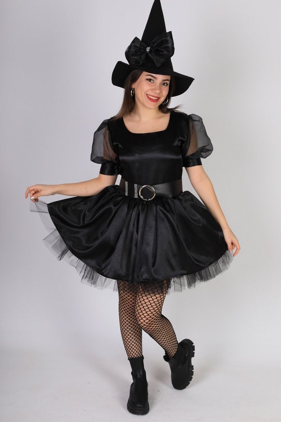 Halloween Witch Costume, Adult Witch Costume, Handmade Witch Costume, Cute Witch Costume, Black Colour Witch Dress - Etsy Halloween Witch Costume, Adult Witch Costume, Handmade Witch Costume, Cute Witch Costume, Black Colour Witch Dress - Etsy