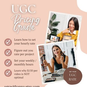 UGC Pricing Guide PDF User Generated Content Creator Rate Guide Content ...
